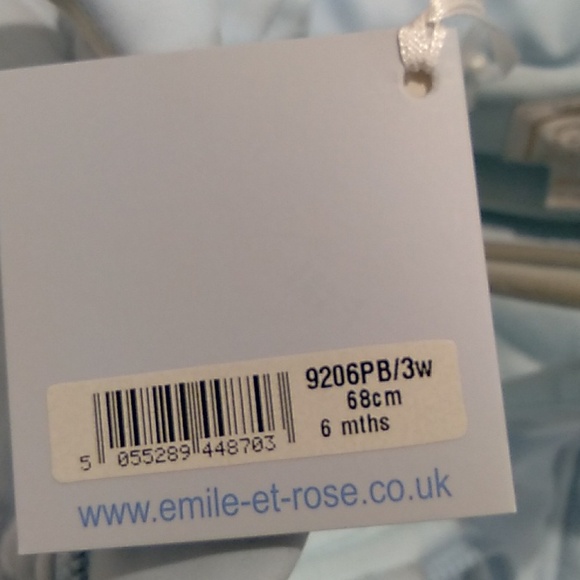 Nwt emile et rose baby blue 6 month quilted hooded jacket with attached mitts - Picture 5 of 10